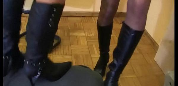  2 Amateur Highschool Girls in Boots - Femdom Domination in School